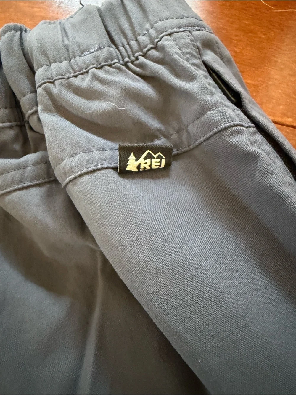 REI Kids Cargo Pants — Charcoal Gray Elastic Waist